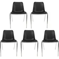 Realspace Iris ISO Bezoekersstoel Chroom Zwart 120 kg 490 x 430 x 770 mm 5 Stuks