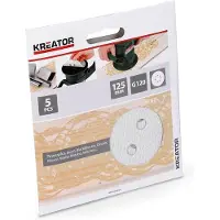 Kreator KRT230557 Schuurpapier rond – Ø125 mm – korrel K120 – 5 stuks – verf