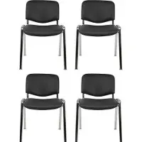 Realspace ISO Bezoekersstoel Stof Zwart 120 kg D5C/IN 530 x 540 x 800 mm 4 Stuks
