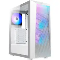 Azza Sentinel, Midi-toren, PC-behuizing, Wit, ATX, ITX, Micro ATX, Geschikt voor thuis/kantoor, Blauw, Groen, Rood