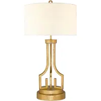 Gilded Nola LED Tafellamp Lemuria | 1X E27 Max 60W | Distressed Gold, Ivory Shade