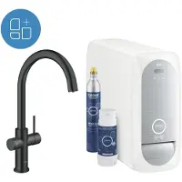 GROHE BLUE HOME C-UITLOOP STARTERKIT; GEFILTERD, GEKOELD EN BRUISEND WATER