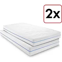 Sleezzze Dubbelpakket ergonomische matras 100x200 cm, 7-zone comfortzone, premium kwaliteit, hoogte 18 cm, hardheid H2/H3, twin uitvoering