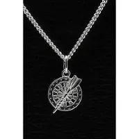 MOOYE ® - Collectie Zilveren Dartbord ketting hanger - met pijl klein