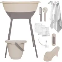 Luma Bad & Verzorgingsset Almond/Chalk Brown Met Hydrofiele Starterset Ecru