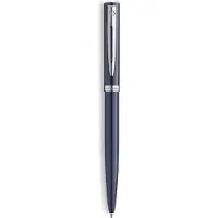 Waterman Stylo à bille Impression Pointe moyenne avec recharge bleue Bleu Marine et Argent