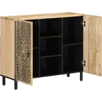 vidaXL Bijzetkast 90x33x75 cm massief mangohout