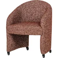 Woood Cordo Eetkamerstoel Met Wielen - Melange - Roestbruin - 83x64x64