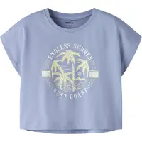 Name it KIDS T-shirt lila Paars Meisjes Katoen Ronde hals Printopdruk - maat 146/152