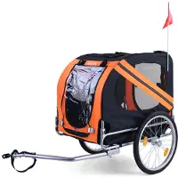 Carparts Fietsaanhanger / Hondenwagen, opvouwbaar, tot 40 kg, oranje/zwart, topkwaliteit