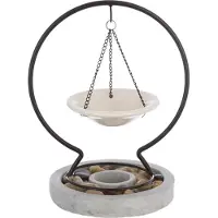 Atmosphera Geurbrander Omega voor amberblokjes/geurolie - keramiek/metaal - 20 x 24 cm