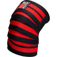 Gorilla wear Knee Wraps - Zwart/Rood - 200 cm