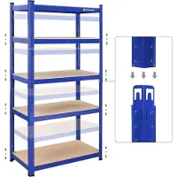 Songmics Zware plank met 5 verstelbare planken, Zilver