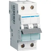 Hager MBN516. Anzahl der Pole: 2P. AC Eingangsfrequenz: 50/60 Hz, Nominale Stromabgabe: 16 A