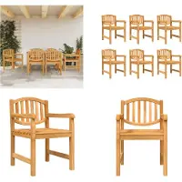 vidaXL Tuinstoelen 6 st 58x59x88 cm massief teakhout - Tuinstoel - Tuinstoelen - Tuinstoel - Buitenstoel