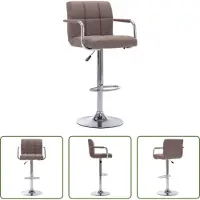 The Living Store Stoffen Bekleding - Barstoel - Barstoel stof taupe - Taupe - Barstoelen - Eetkamerstoelen