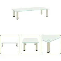 The Living Store vidaXL Tv Stand - Tv-meubel - Tv-meubel 80x35x17 cm gehard glas mat - Meubilair - Livingroom Furniture - Moderner Tv-tafel