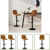 The Living Store Barkruk - Barstoel - Barkrukken 2 st fluweel bruin - Stoel - Lounge Stoel - Comfortabele Stoel