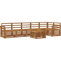 vidaXL Buiten bank set 7 st Naturel Polyester