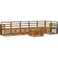 vidaXL Buiten bank set 7 st Naturel Polyester