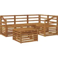 vidaXL Buiten bank set 5 st Naturel Polyester