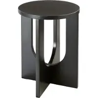 Atmosphera Créateur d'intérieur® Bijzettafel/salontafel Bloom - zwart - MDF hout - rond - Planten verhoger