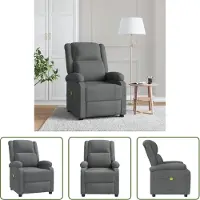 The Living Store Living Store massagestoel, donkergrijs, met stoffen bekleding