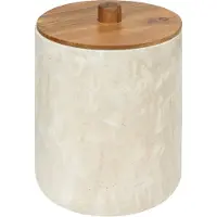 5 Five Como Afvalemmer met deksel - Marmereffect - 5L - Beige