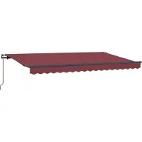 vidaXL Uitschuifbare luifel Bordeauxrood 350 x 200 cm Stof