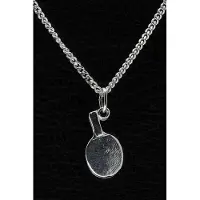 MOOYE ® - Collectie Zilveren Tafeltennis ketting hanger - bat