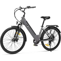 Touroll J2 ST Elektrische stadsfiets – Lage instap e-bike – 250W Motor – 45 Nm Koppel – 561,6Wh Accu – Tot 100 km Bereik – 7 Versnellingen – Voorvorkvering – Draagrek – StVZO Verlichting – Zwart