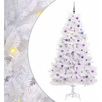 Syfax Kunstmatige Inklapbare Kerstboom Wit 210 cm PVC en staal