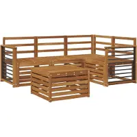 vidaXL Buiten bank set 5 st Naturel Polyester