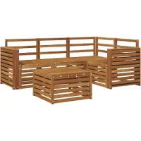 vidaXL Buiten bank set 5 st Naturel Polyester