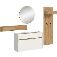 Furnilux Moderne Garderobecombinatie met LED-verlichting - Ruime 4-delige set - Snel gemonteerd - 197x205x32cm