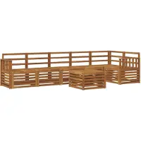 vidaXL Buiten bank set 7 st Naturel Polyester