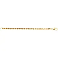 Fjory Halsketting Kabel met een buis in 14 karaat geel goud en een volle kern in zilver 925 - 3 mm diameter en 50 cm lengte 14 Karaat Goud 50