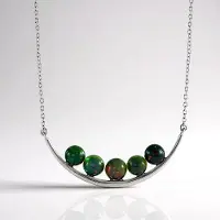 Cavill - Zilveren Halsketting - 925 Sterling Zilver Geplatineerd - 5 Ethiopische Mezezo Opalen 3 813 ct - Elegante Ronde 6 mm Kralen - 45 72 cm