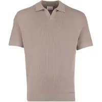 Profuomo Heren Polo's & T-shirts Polo Open Collar Rib - Beige - Maat L