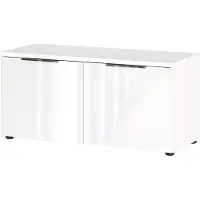 Huisenthuis.nl Halbank Montreal Wit - Breedte 97 cm - Hoogte 47 cm - Diepte 40 cm - Met planken - Met openslaande deuren