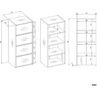 Top E Shop Topeshop ALMA - Dressoir - 4 deuren - Wit - TIP-ON systeem