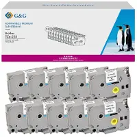 G&G 20100 10 Schriftbänder kompatibel mit Brother TZe-231