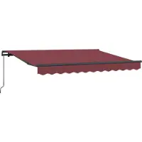 vidaXL Uitschuifbare luifel Bordeauxrood 300 x 200 cm Stof