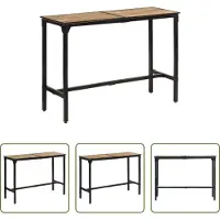 The Living Store Mangohout - Bartafel - Bartafel 150x55x107 cm massief ruw mangohout - Industriële Bartafel - Buiten Bartafel - Tuintafel