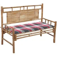 The Living Store De Living Store tuinbank met kussen, 120 cm, bamboe