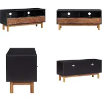 vidaXL Tv-meubel 100x35x45 cm massief acaciahout en MDF - Tv-meubel - Tv-meubels - Tv-meubelen - Tv-meubilair