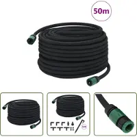 The Living Store - Druppelslang - 0,6'' - 50 - m - rubber - zwart
