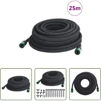 The Living Store Irrigatieslang - Druppelslang - Druppelslang 0,6'' 25 m rubber zwart - Waterslang - Tuinbewatering - Rubber Slang