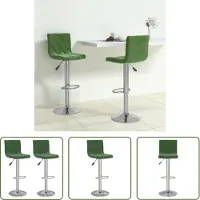 The Living Store Barkruk - Barstoel - Barkrukken 2 st fluweel donkergroen - Stoel - Lounge Stoel - Eetkamerstoel