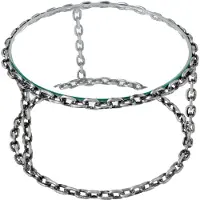 Invicta Design salontafel CHAINS 65cm zilver handgemaakt metalen rond glazen blad kettingframe - 42235